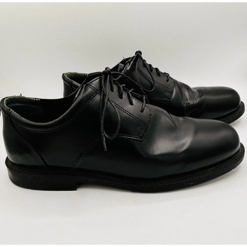 THOROGOOD 834-6041 Leather Oxford Shoe Black Mens 13W Womens 15W